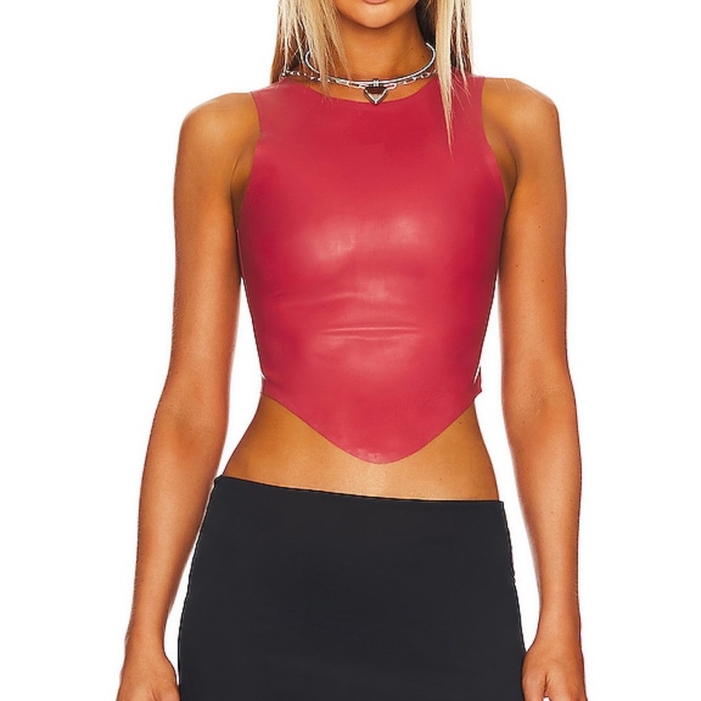 MIAOU jinx tank in strawberry latex